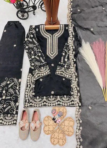 Oc 244 Pure Gmy Silk With Embroidery Work Kids Wear Wholesale Market In Surat